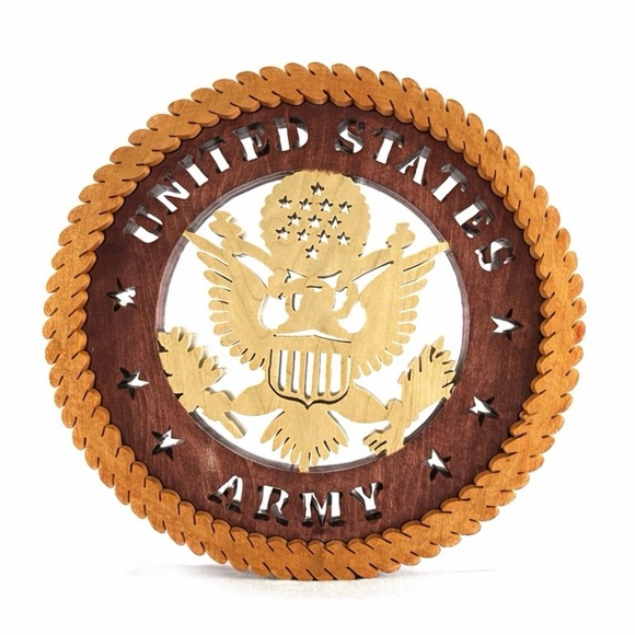 Army Other - Handmade United States Army Wood Wall Plaque Seal Eagle Military 9”